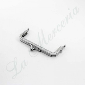 Stainless Clasp for Bag - Nickel - Rectangular
