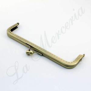 Stainless Clasp for Bag - Old brass - Rectangular