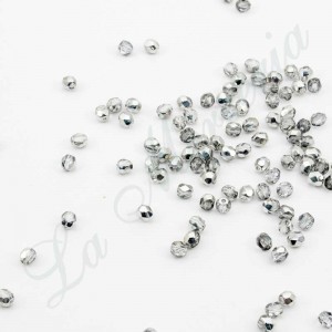 Faceted pearls - 4 mm. - Silver 54