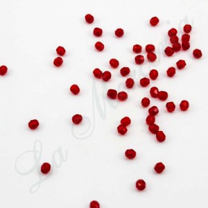 Faceted pearls - 4 mm. - Ruby 51