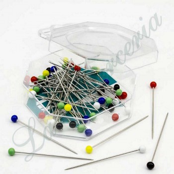 Glass needles box - Assorted colours - "Fil d'Or" - 49 x 0,78 mm. (50 u.)